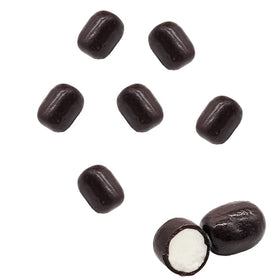 Close-up of The Dreidel Company butter mint, creamy chocolate-coated texture.