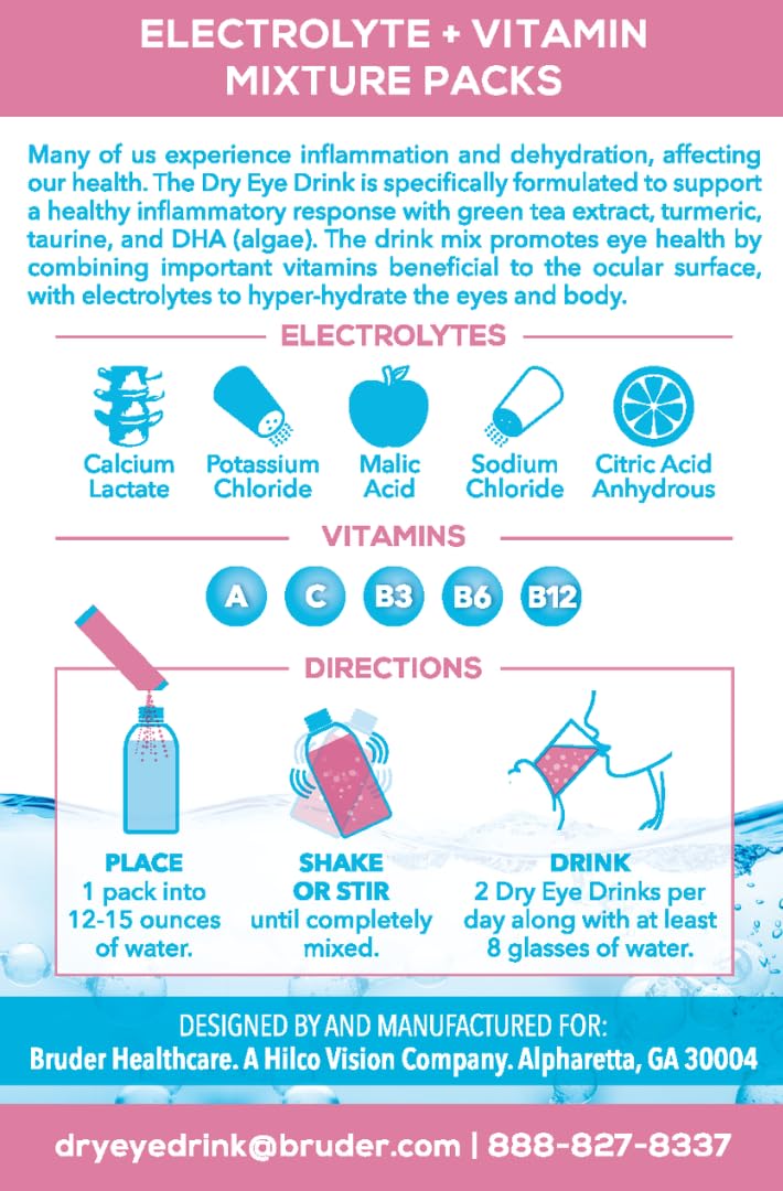 The Dry Eye Drink powder dissolving in water demonstrates rapid electrolyte absorption.