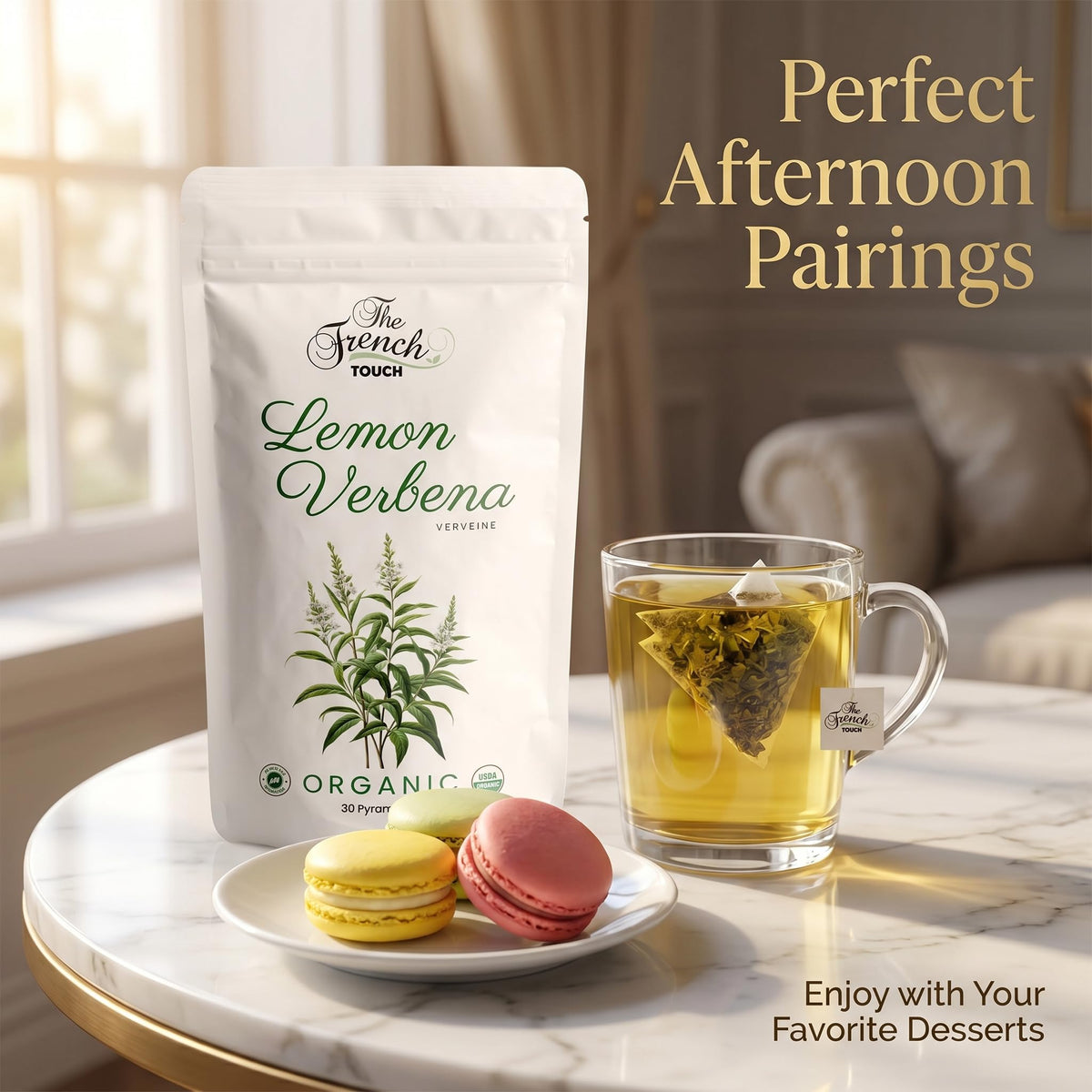 Fresh lemon verbena leaves sourced from Egypt for a bright herbal aroma.