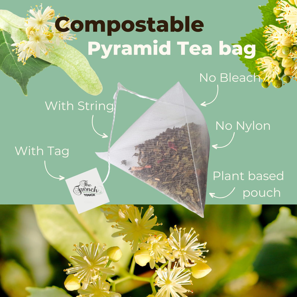 The French Touch Linden Flowers Tea highlights Lemon Verbena per bag.