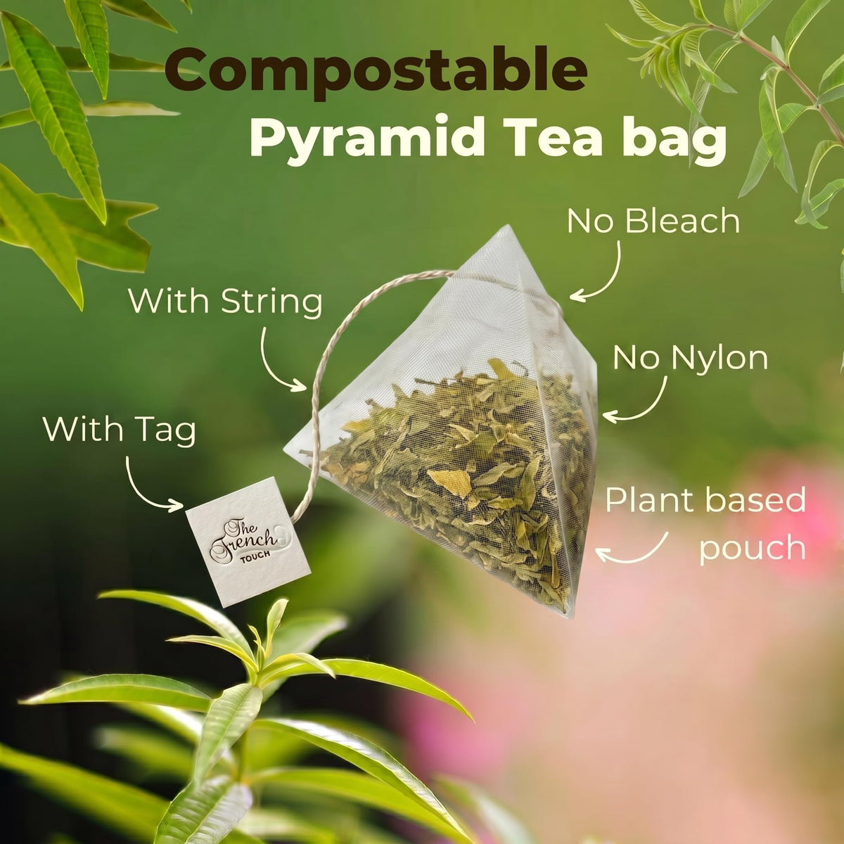 The French Touch Lemon Verbena Tea in a cup releasing a mellow herbal aroma.