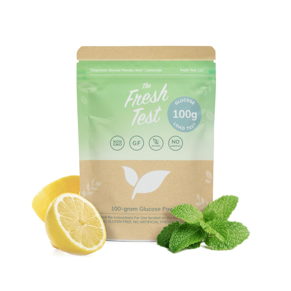 The Fresh Test 100g glucose solution packet for quick screening prep