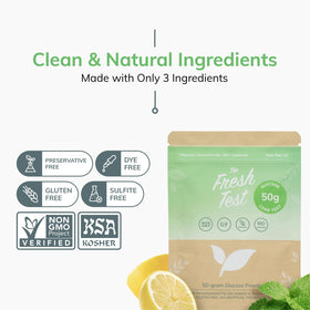 The Fresh Test pregnancy-friendly formula label for expectant wellness routines