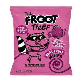 The FROOT Thief real fruit snack wrappers, individually wrapped for on-the-go.