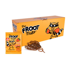 THE FROOT THIEF Mango Fruit Snack Whips in a pack close-up, real mango flavor for kids.