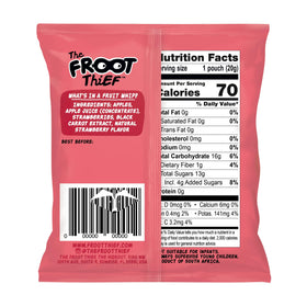 The FROOT Thief vegan and gluten-free badge on packaging.