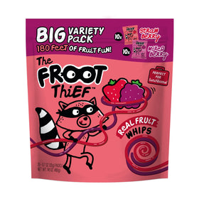 The FROOT Thief Strawberry Whips 20ct pack, ideal lunchbox snack.