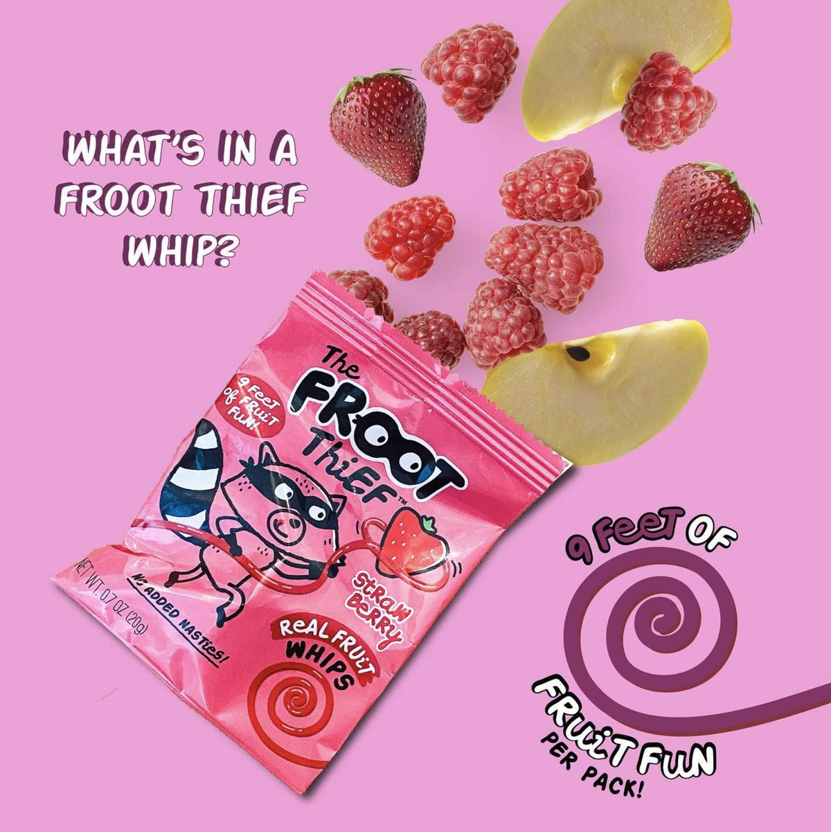 The FROOT Thief non-GMO and allergen-friendly label.