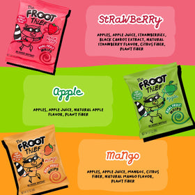 The FROOT Thief whips ingredients list shows non-GMO, natural fruit.