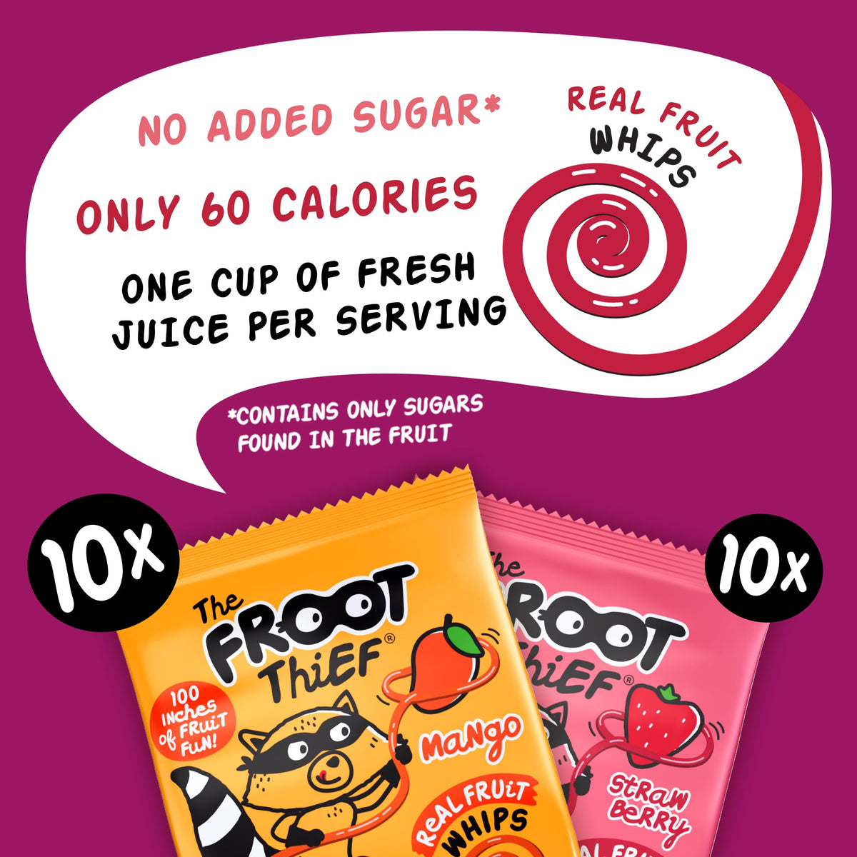 The FROOT Thief whips single mango bag, a fruity treat for kids.