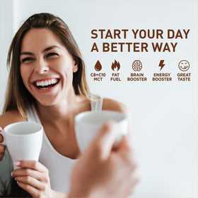 The Frozen Bean coffee blend in a mug highlights focus and energy.