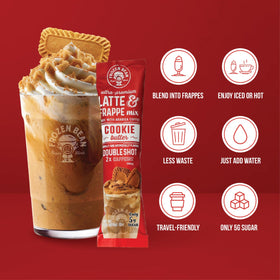 The Frozen Bean frappe-stick being blended with ice for a cafe-style frappe.