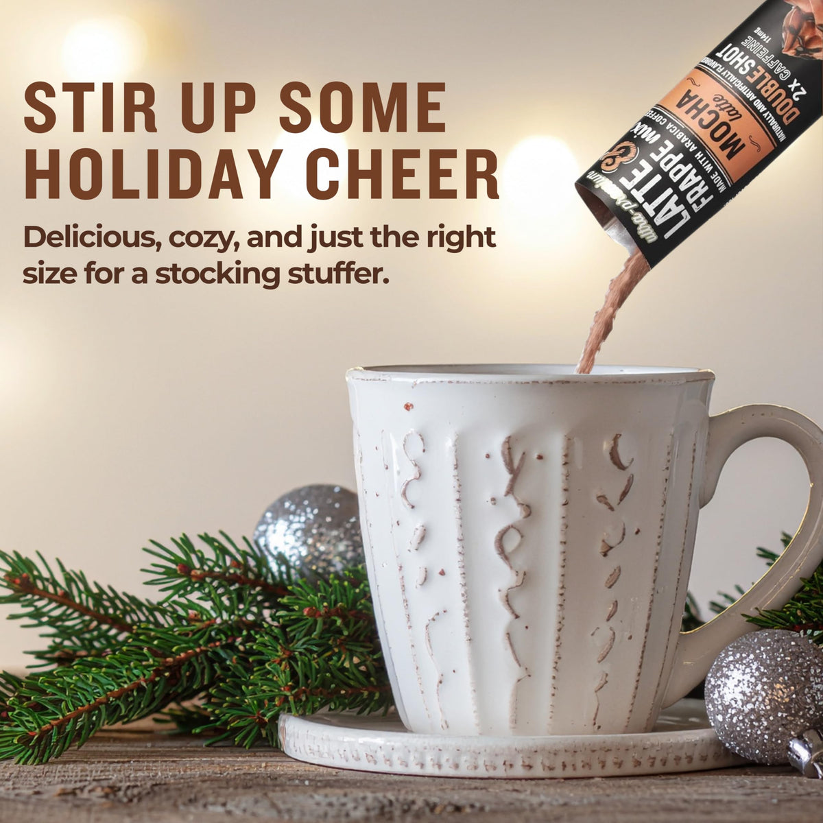 The Frozen Bean hot latte serving stick creates a cozy, creamy cup at home