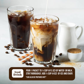 The Frozen Bean ready-made iced coffee served over ice.