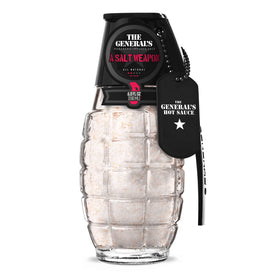 The General’s A Salt Weapon bottle on the counter, bold habanero heat for everyday meals.