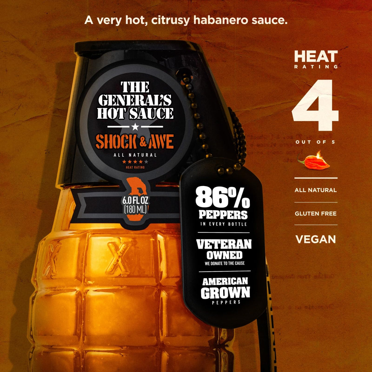 Habanero and cayenne peppers define the flavor profile with bright heat.