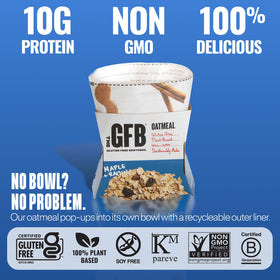 The GFB Maple Raisin Oatmeal Cups ingredients feature oats and raisins for natural flavor