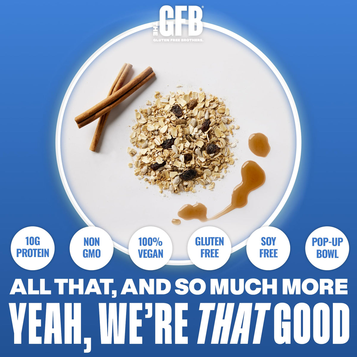 The GFB Maple Raisin Oatmeal Cups pop-up cup in use for easy on-the-go prep