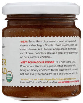The Ginger People brand label close-up, premium Fiji-made spread for versatile meals.