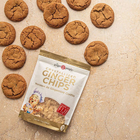 The Ginger People crystallized ginger chips ingredients photo showcases natural, simple ingredients for clean recipes