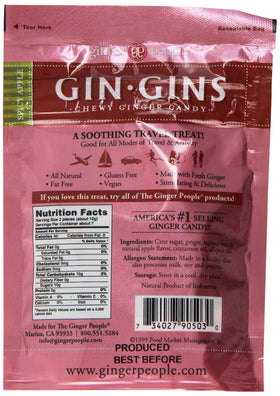 The Ginger People GIN GINS Apple chewy ginger candy close-up, bold flavor