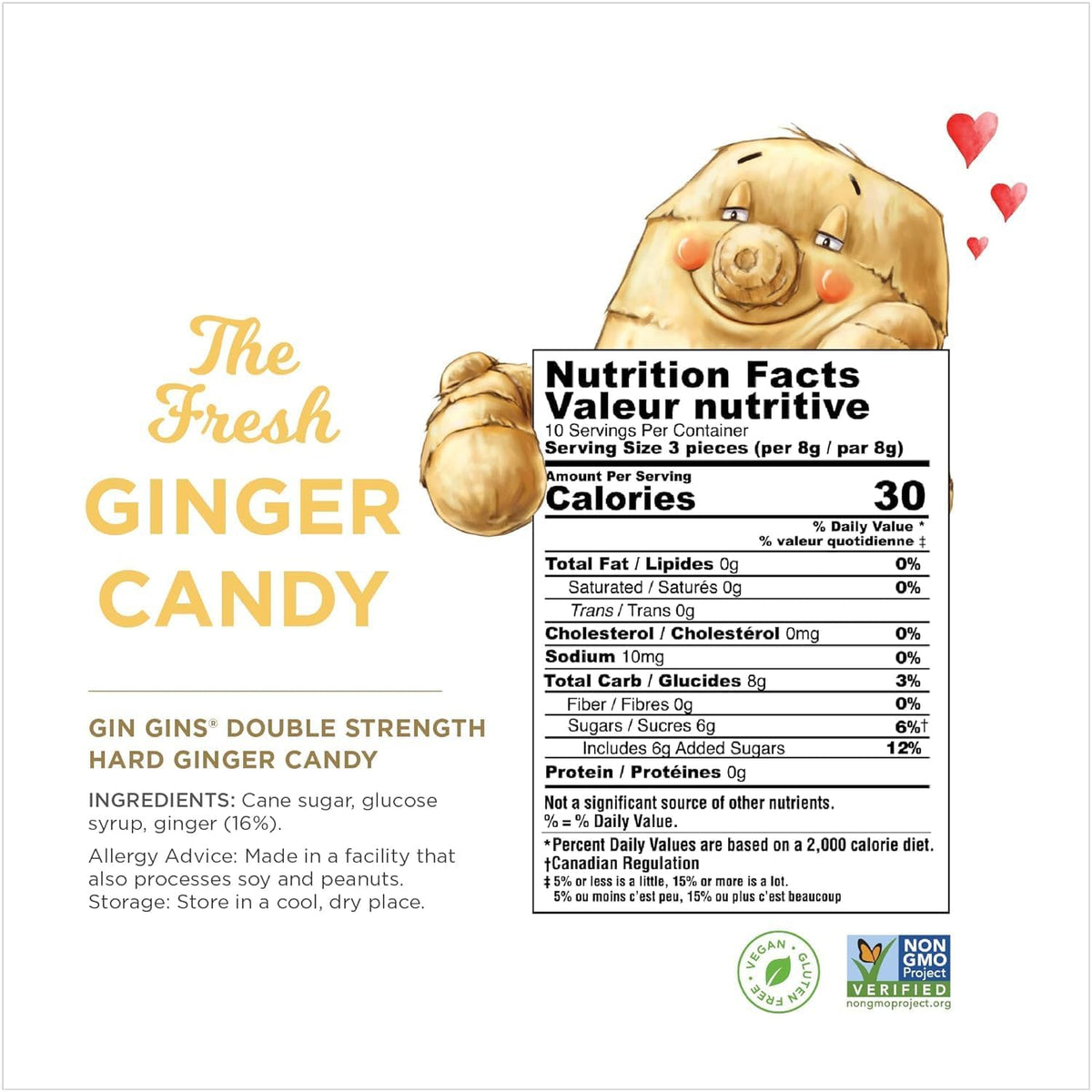 Close-up of Gin Gins Double Strength texture and spice