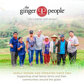 The Ginger People ginger juice in a glass, enhancing smoothies and tea.