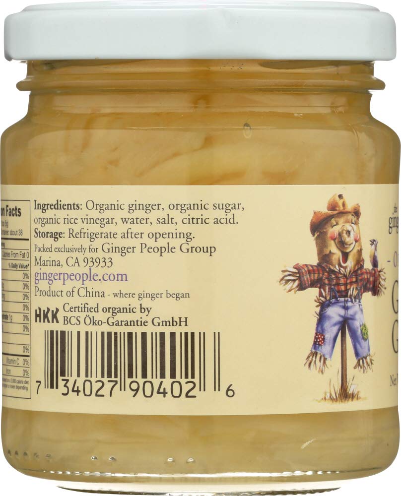 Close-up of The Ginger People jar showing resealable lid for fresh sauces and teas.