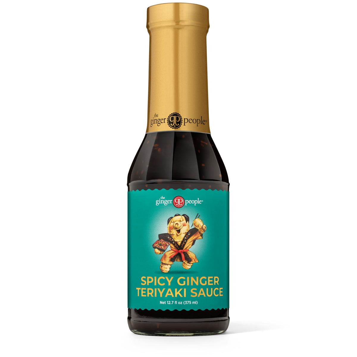 The Ginger People spicy ginger teriyaki bottle highlights bold ginger flavor for versatile meals.