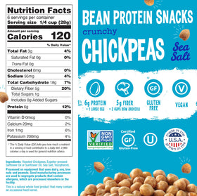 The Good Bean chickpeas snack in hand emphasizes portability for on-the-go nourishment.