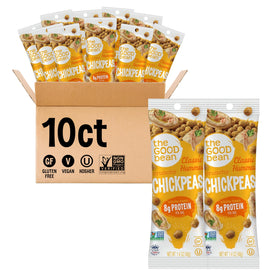 The Good Bean Crunchy Chickpeas with classic hummus seasoning, roasted to a crunchy snack