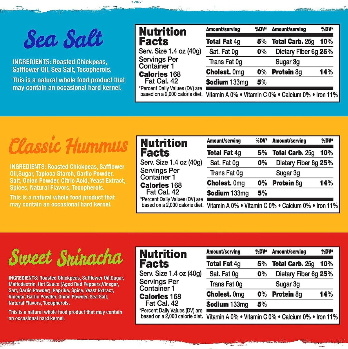 The Good Bean Crunchy Chickpeas Sea Salt bag delivers savory crunch at lunch.