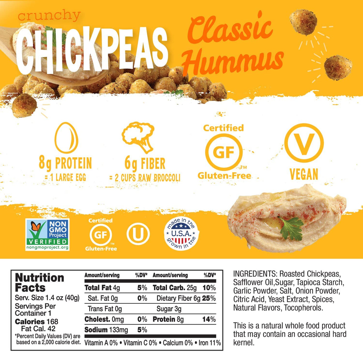 The Good Bean Crunchy Chickpeas sea salt crunch, ideal for on-the-go snacking