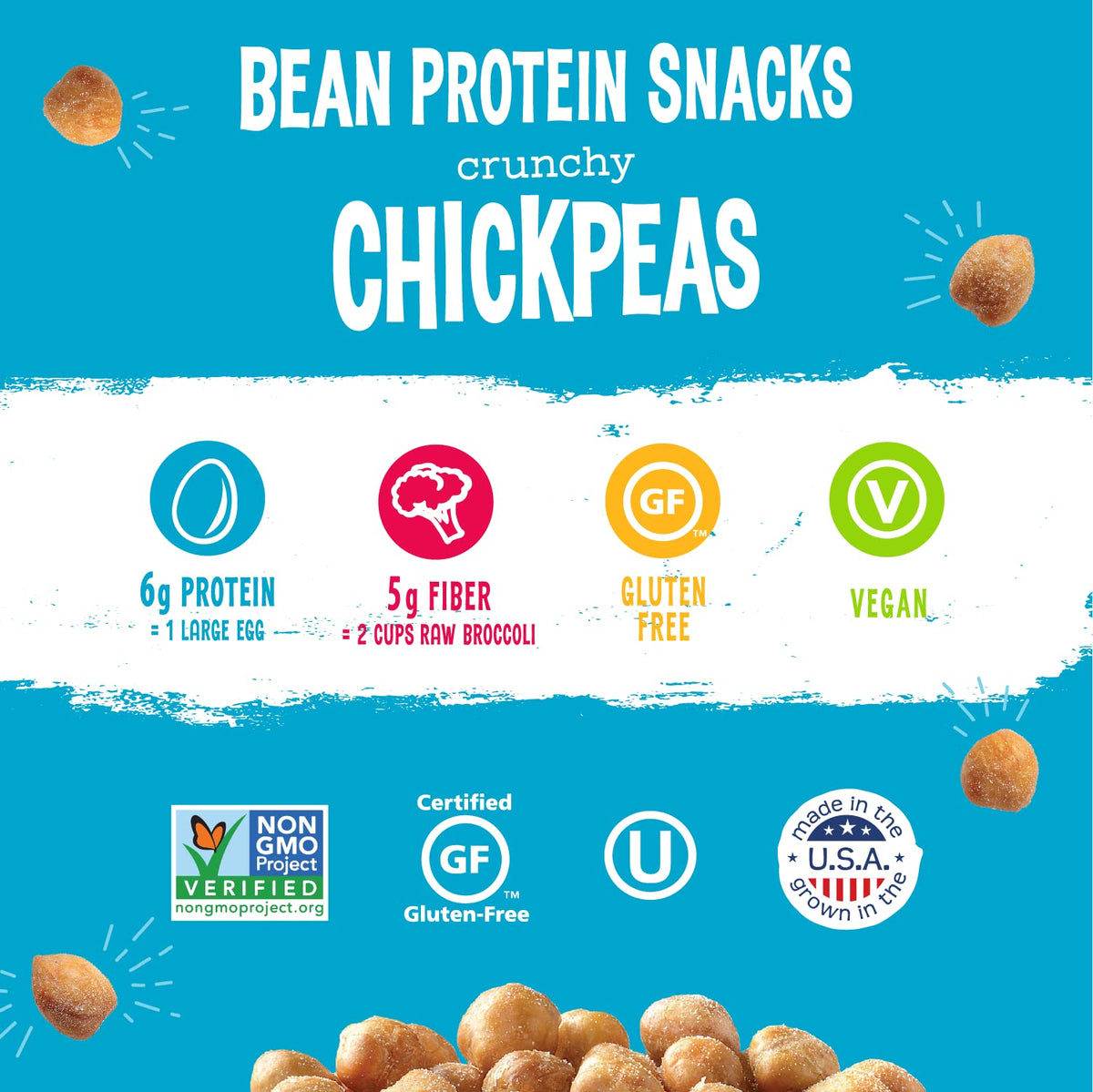 The Good Bean Crunchy Chickpeas Sweet Sriracha bag, sweet heat for a tasty crunch.