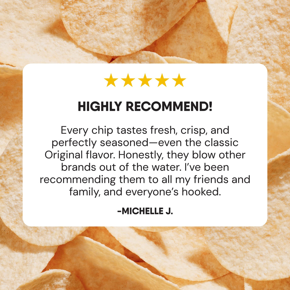 The Good Crisp Company Minis Original gluten-free chips front-label on a bright can.