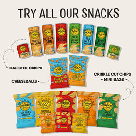 The Good Crisp Company Assorted flavors can illustrate a versatile snack choice.