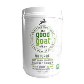 The Good Goat Milk Company New Zealand full-cream powder bag shows a natural, easy-to-digest option.