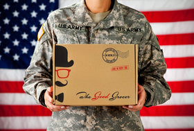 The Good Grocer box front view signals a premium office or student gift