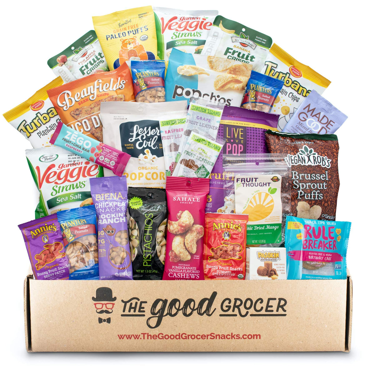 The Good Grocer gift box packaging presents a stylish earth-friendly presentation.