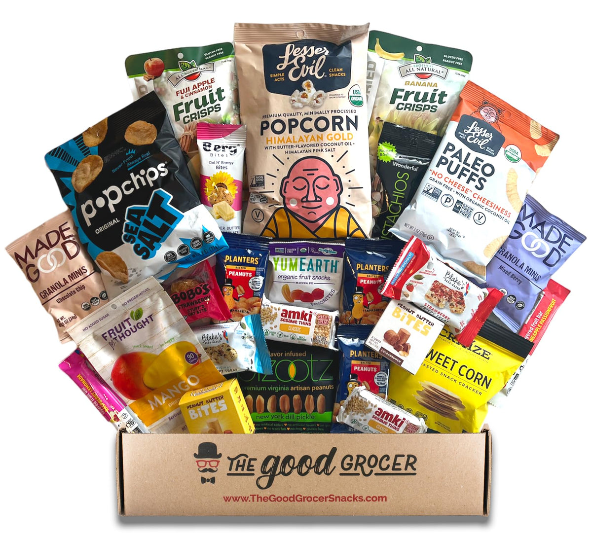 The Good Grocer gluten-free vegan snack care package box for gifting.