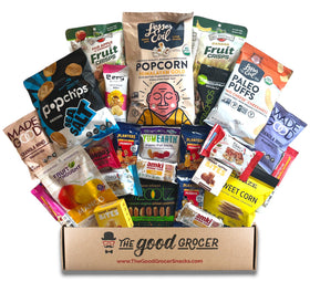 The Good Grocer gluten-free vegan snack care package box for gifting.