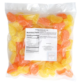 The Hampton Candy Company Citrus Slices orange slices closeup, chewy texture for lunchboxes.