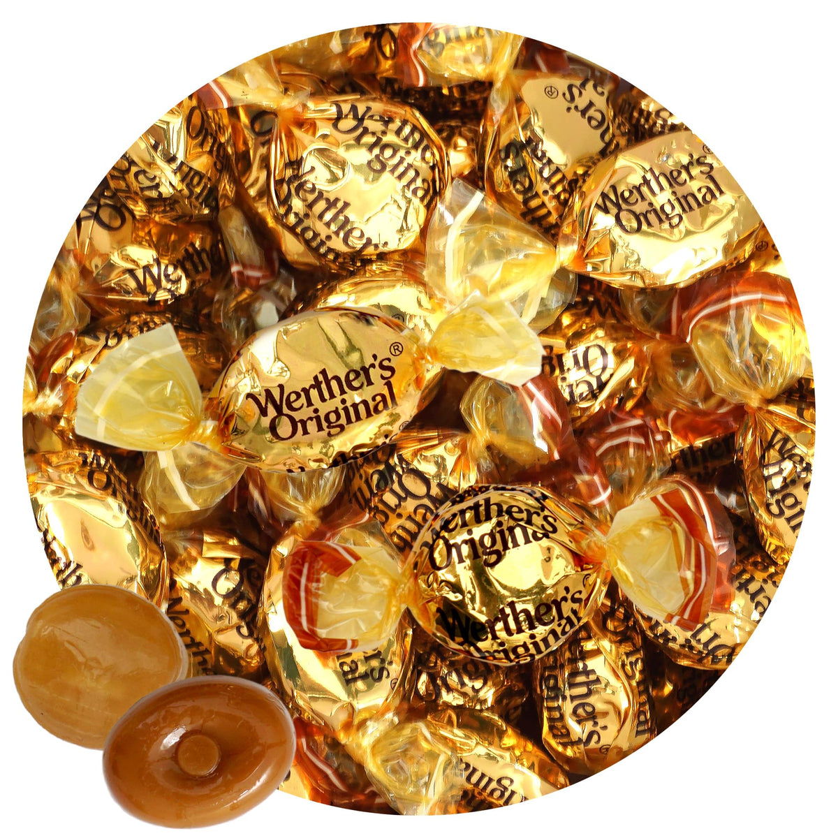 The Hampton Candy Co 2lb bulk bag with Werther's candies for office snacking.
