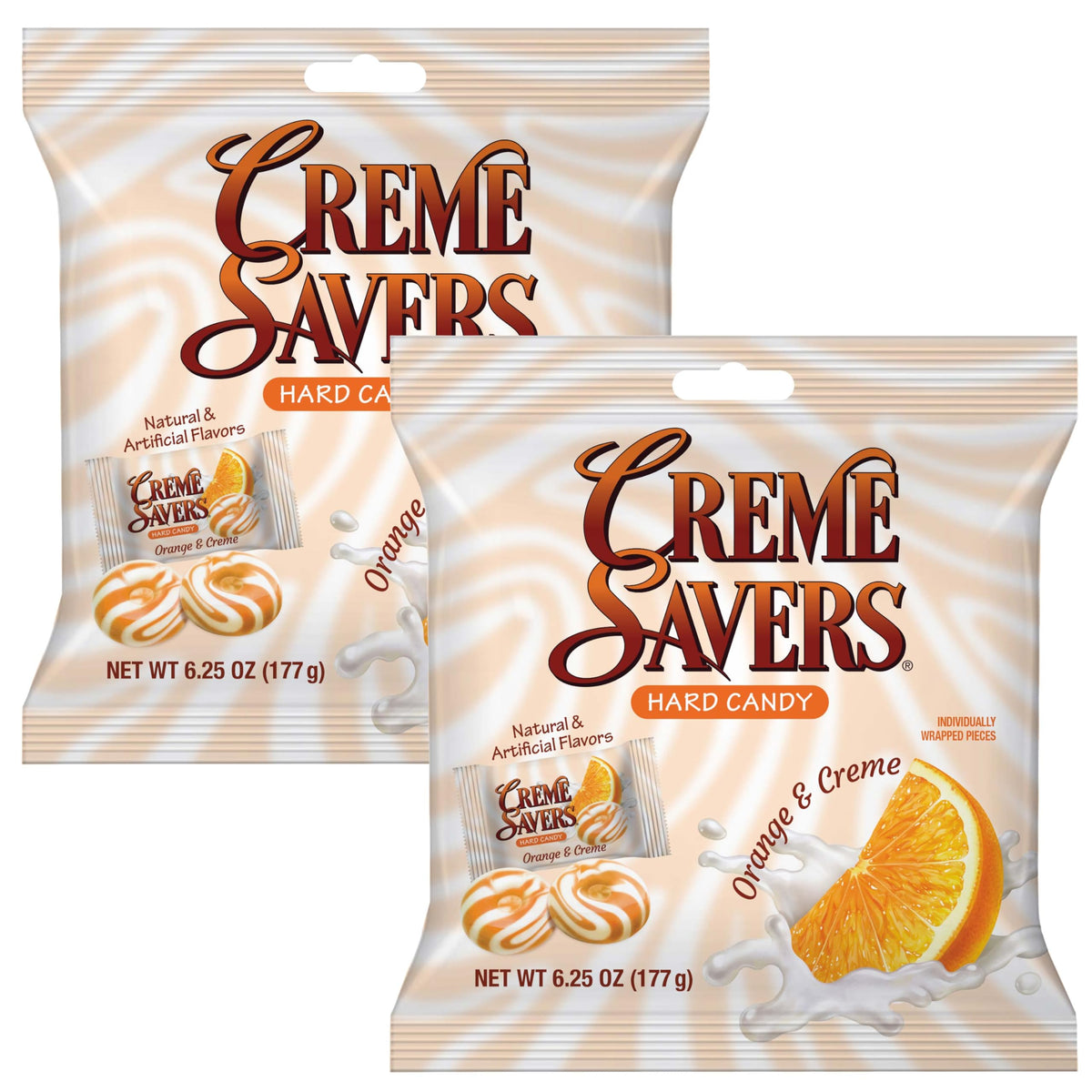 The Hampton Candy Company Cream Savers Orange and Cream bag front for sampling