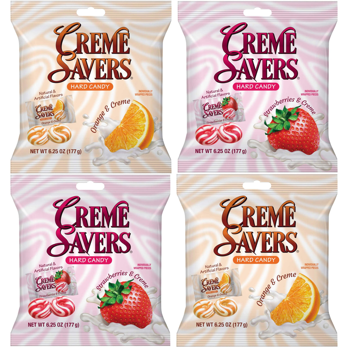 The Hampton Candy Company Cream Savers Strawberry and Cream bag front, two flavors for sharing
