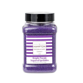 The Hampton Candy Company ice cream sprinkles in bright purple elevate sundae visuals.