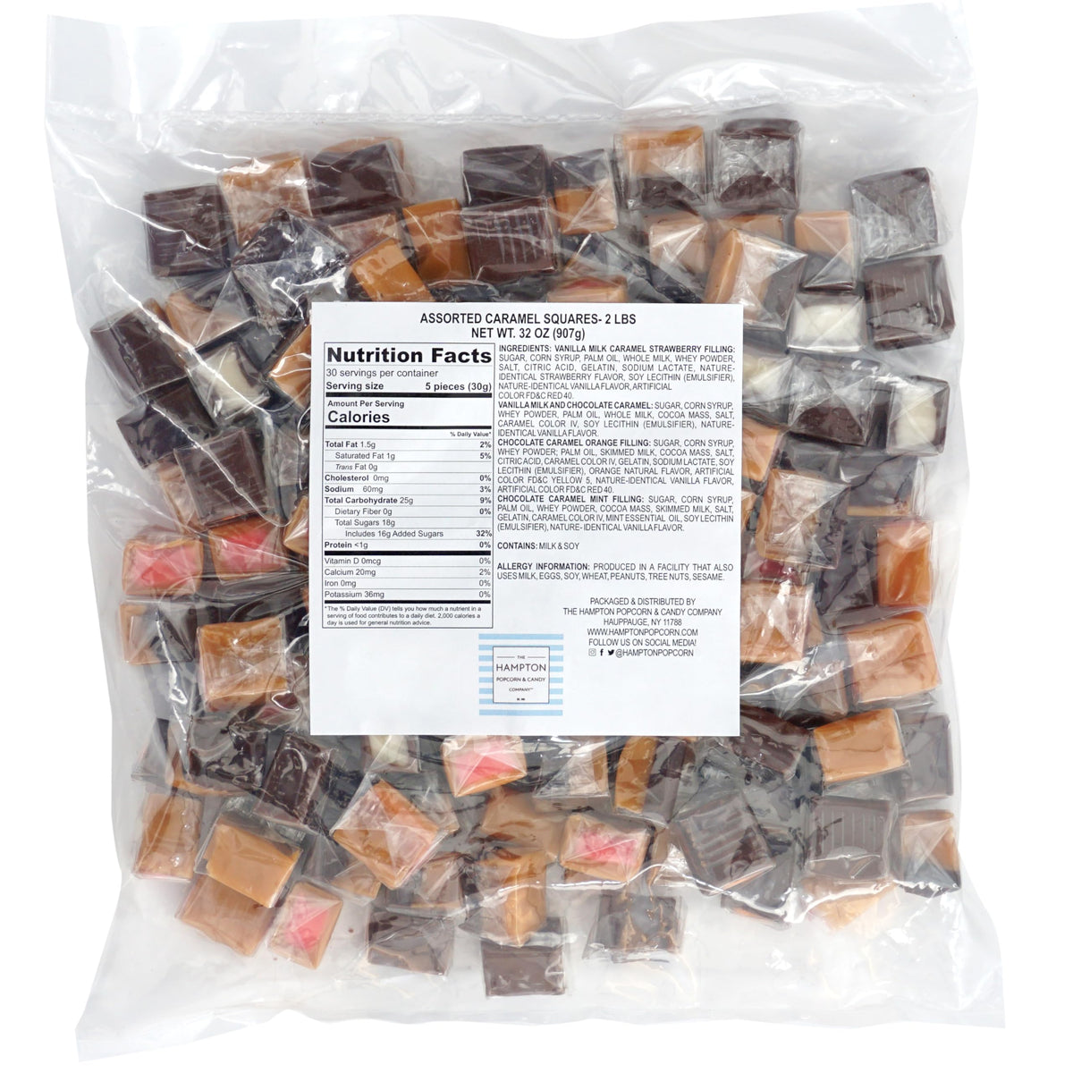 The Hampton Candy Company vanilla milk chocolate caramel squares, rich and satisfying.