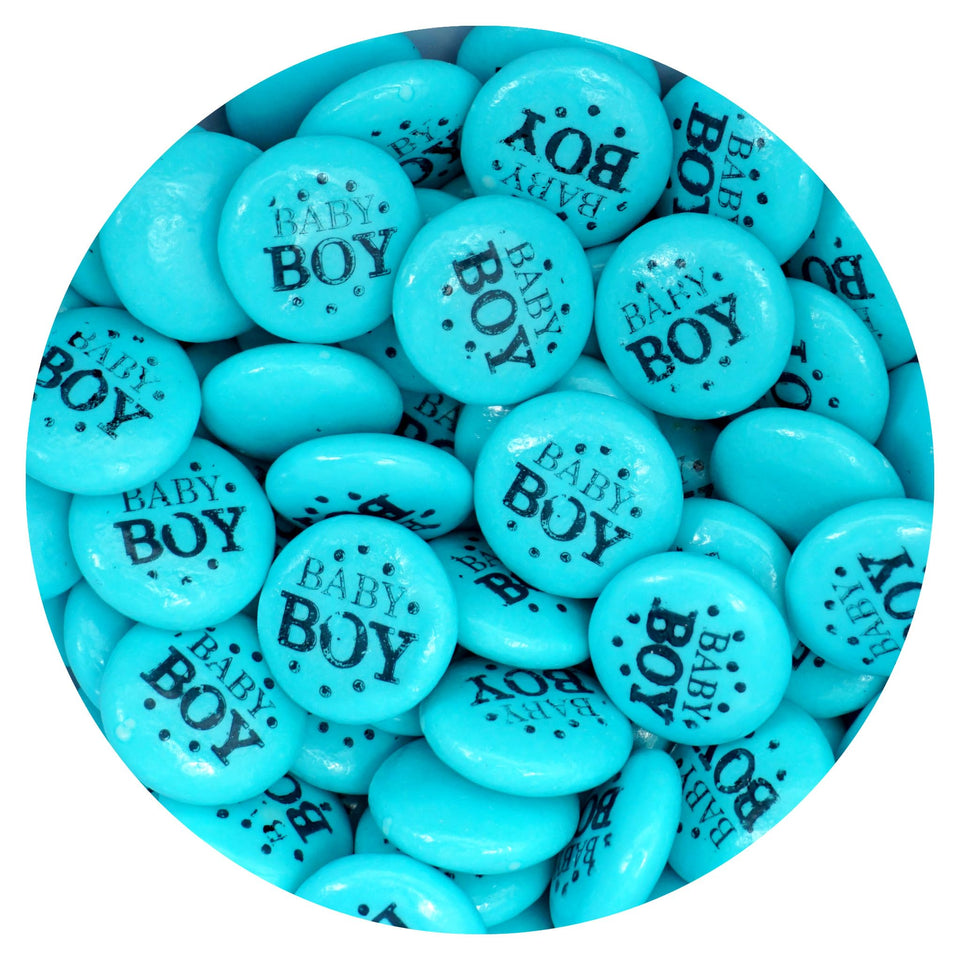The Hampton Candy Company baby boy blue buttons bulk 2lb for baby shower candy table
