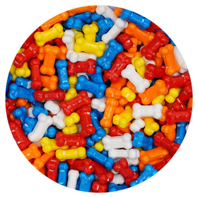 Bonz bone-shaped candies by The Hampton Candy Company shown in close-up for colorful celebrations