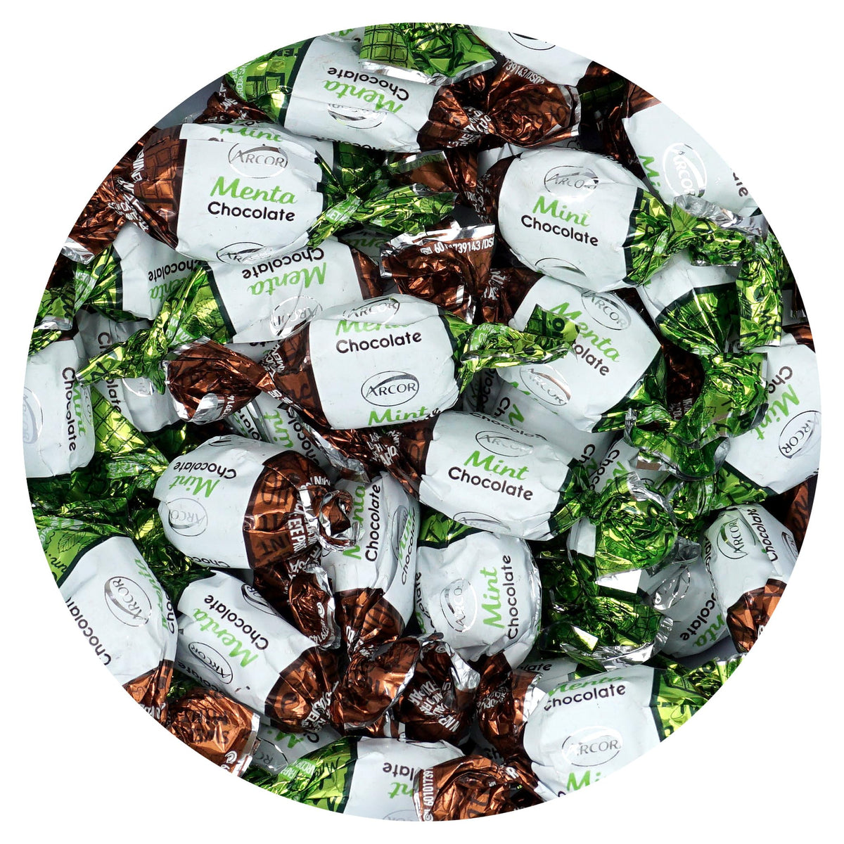 The Hampton Candy Company chocolate filled mints bulk bag highlights a velvety chocolate center for a refined treat.
